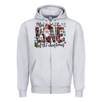Heather Grey for the love of the christmas Zipper Hoodie - CowhideDigitalArt