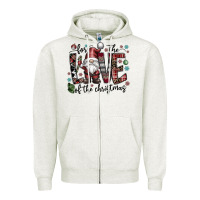 Oatmeal Heather for the love of the christmas Zipper Hoodie - CowhideDigitalArt
