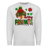 Dove Grey merry pawmas christmas dachshund Premium Sweatshirt - Jasminsmagicworld