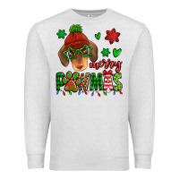 Oatmeal Heather merry pawmas christmas dachshund Premium Sweatshirt - Jasminsmagicworld