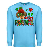 Ocean Blue merry pawmas christmas dachshund Premium Sweatshirt - Jasminsmagicworld