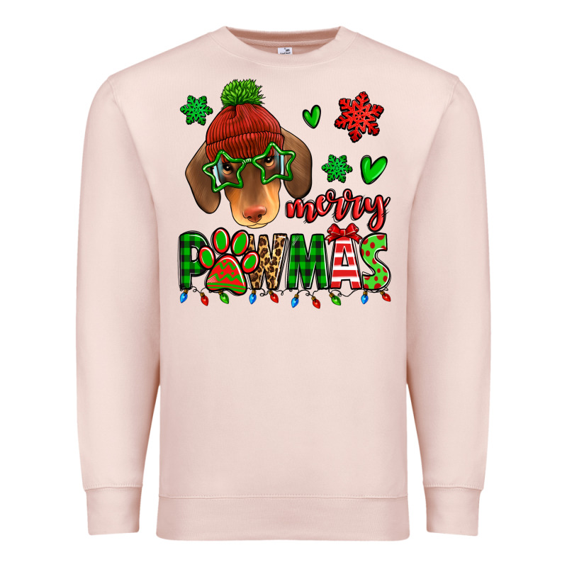 Merry Pawmas Christmas Dachshund Premium Sweatshirt by Jasminsmagicworld | Teevron