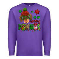 Purple merry pawmas christmas dachshund Premium Sweatshirt - Jasminsmagicworld