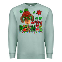 Seafoam merry pawmas christmas dachshund Premium Sweatshirt - Jasminsmagicworld