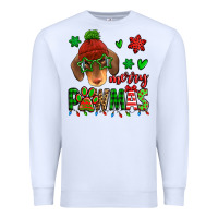 White merry pawmas christmas dachshund Premium Sweatshirt - Jasminsmagicworld