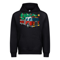 Black christmas fire truck Urban Hoodie - MaliasSmallBusiness