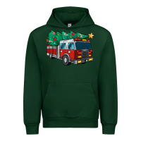 Forest Green christmas fire truck Urban Hoodie - MaliasSmallBusiness