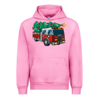 Fuchsia Pink christmas fire truck Urban Hoodie - MaliasSmallBusiness