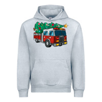Heather Grey christmas fire truck Urban Hoodie - MaliasSmallBusiness