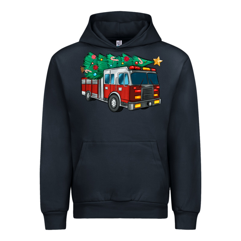 Christmas Fire Truck Urban Hoodie by MaliasSmallBusiness | Teevron