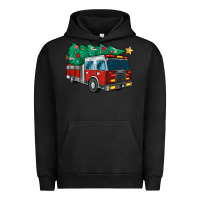 Pigment Black christmas fire truck Urban Hoodie - MaliasSmallBusiness
