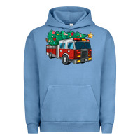 Pigment Pebble Blue christmas fire truck Urban Hoodie - MaliasSmallBusiness