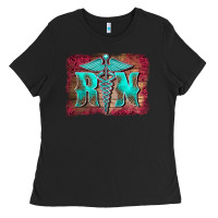 Black registered medical symbol nurse background Ladies Tee - BarkalooDesign