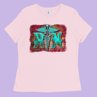 Registered Medical Symbol Nurse Background Ladies Tee Designed By Barkaloodesign