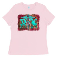 Bubblegum Pink registered medical symbol nurse background Ladies Tee - BarkalooDesign