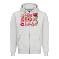 Dove Grey i teach sweet hearts valentine's day teacher Zipper Hoodie - FaDigitalArtStudio