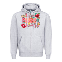 Heather Grey i teach sweet hearts valentine's day teacher Zipper Hoodie - FaDigitalArtStudio