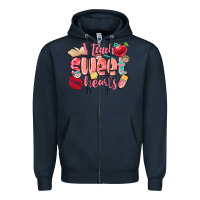 Navy i teach sweet hearts valentine's day teacher Zipper Hoodie - FaDigitalArtStudio