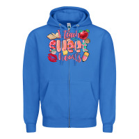 True Royal i teach sweet hearts valentine's day teacher Zipper Hoodie - FaDigitalArtStudio