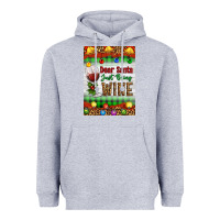 Heather Grey Christmas Dear Santa Just Bring Wine Heavyweight Hoodie - Artiststas