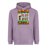 Lavender Christmas Dear Santa Just Bring Wine Heavyweight Hoodie - Artiststas