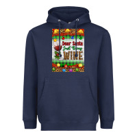 Navy Christmas Dear Santa Just Bring Wine Heavyweight Hoodie - Artiststas
