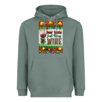Sage Christmas Dear Santa Just Bring Wine Heavyweight Hoodie - Artiststas