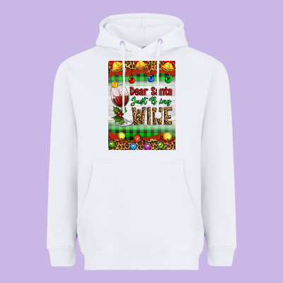 Christmas Dear Santa Just Bring Wine Heavyweight Hoodie Designed By Artiststas
