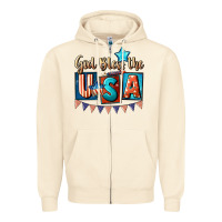 Sandshell God bless the USA 4th of july Zipper Hoodie - CowGirlArtShop