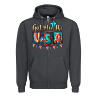Smoke God bless the USA 4th of july Zipper Hoodie - CowGirlArtShop