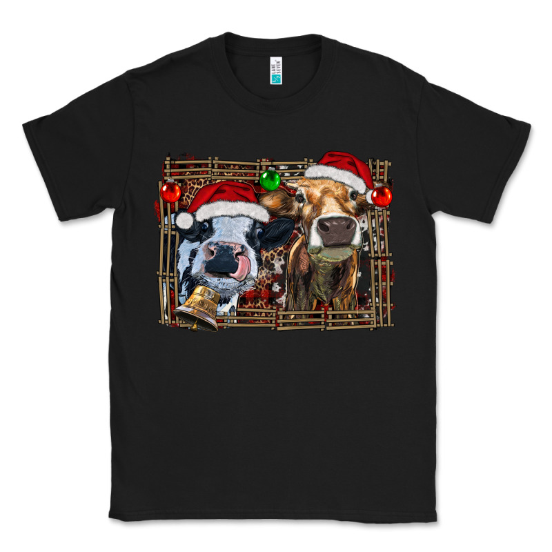 Christmas Heifers With Leopard And Cowhide Background Classic Tee by RanaPortraitStore | Teevron