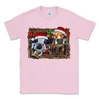 Bubblegum Pink christmas heifers with leopard and cowhide background Classic Tee - RanaPortraitStore