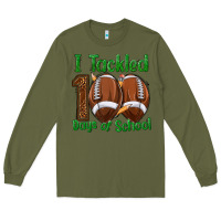 Army Green i tackled 100 days of school football Long Sleeve Tee - texasbilliewilder