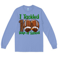 Colony Blue i tackled 100 days of school football Long Sleeve Tee - texasbilliewilder