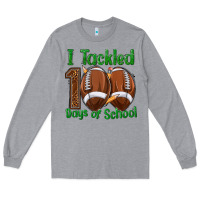 Heather Grey i tackled 100 days of school football Long Sleeve Tee - texasbilliewilder
