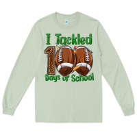 Matcha i tackled 100 days of school football Long Sleeve Tee - texasbilliewilder
