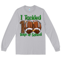 Moon Dust i tackled 100 days of school football Long Sleeve Tee - texasbilliewilder