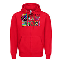 Red getting my cray on Zipper Hoodie - CowhideDigitalArt