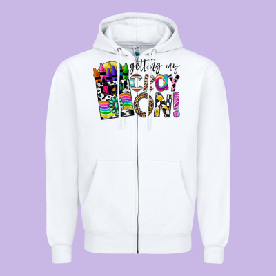 Getting My Cray On Zipper Hoodie Designed By Cowhidedigitalart