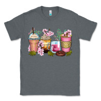 Charcoal Heather flowers coffee cups Classic Tee - Zillion Design Studio