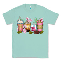 Seafoam flowers coffee cups Classic Tee - Zillion Design Studio