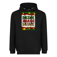 Black Christmas Drink Drank Drunk Heavyweight Hoodie - Artiststas