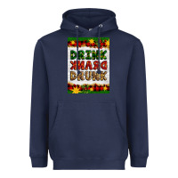 Navy Christmas Drink Drank Drunk Heavyweight Hoodie - Artiststas