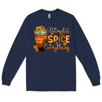 Navy pumpkin spice everything Long Sleeve Tee - Zillion Design Studio