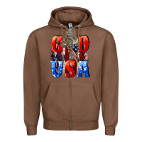 Chestnut God bless the USA  4th of july Zipper Hoodie - CowGirlArtShop