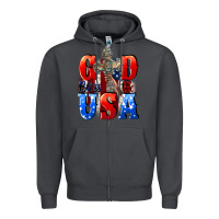 Smoke God bless the USA  4th of july Zipper Hoodie - CowGirlArtShop