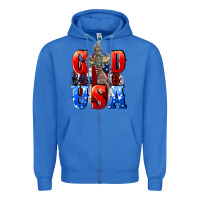 True Royal God bless the USA  4th of july Zipper Hoodie - CowGirlArtShop