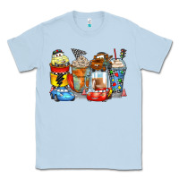 Dusty Blue cartoon characters coffee cups Classic Tee - Zillion Design Studio