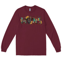 Burgundy western mini black highland calf Long Sleeve Tee - RanaPortraitStore