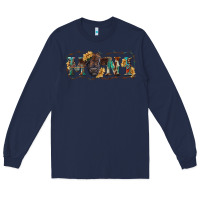 Navy western mini black highland calf Long Sleeve Tee - RanaPortraitStore